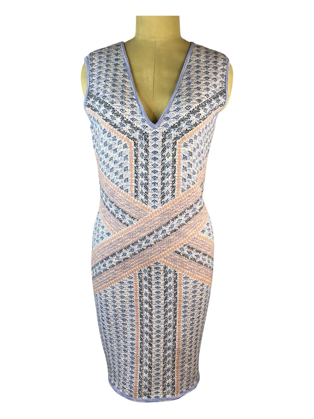 BCBGMAXAZRIA Sretch Jacquard Gari Fair Isle Pattern Mini Dress